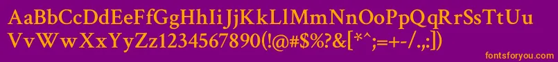 CrimsonTextSemibold Font – Orange Fonts on Purple Background