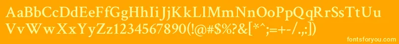 CrimsonTextSemibold Font – Yellow Fonts on Orange Background