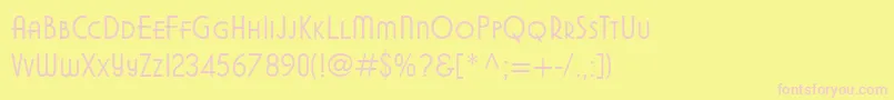 Modifiedgothic-fontti – vaaleanpunaiset fontit keltaisella taustalla