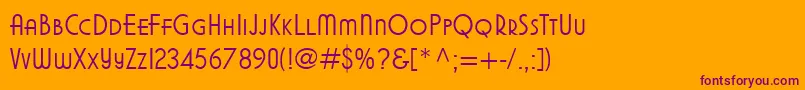 Modifiedgothic-Schriftart – Violette Schriften auf orangefarbenem Hintergrund