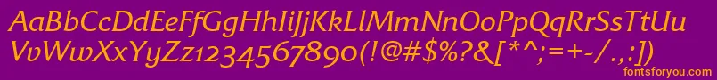 FrizQuadrataOsTtItalic Font – Orange Fonts on Purple Background