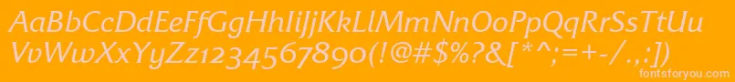 FrizQuadrataOsTtItalic Font – Pink Fonts on Orange Background