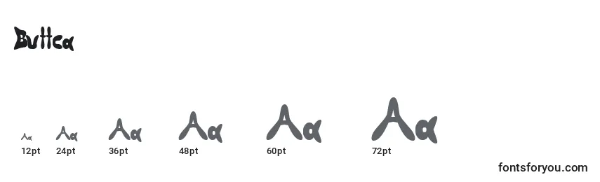 Buttca Font Sizes