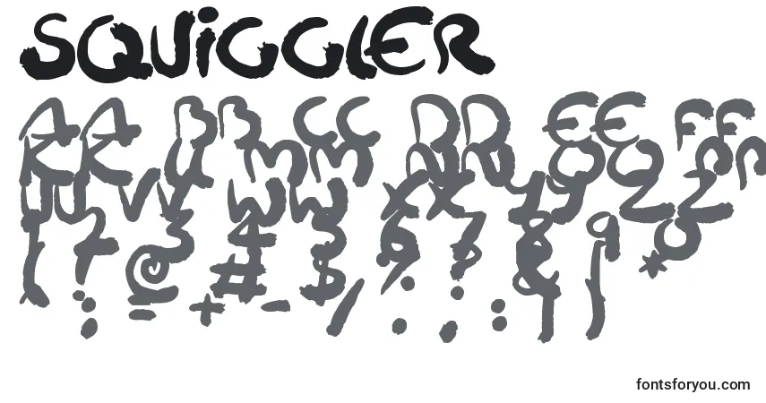 Fuente Squiggler - alfabeto, números, caracteres especiales
