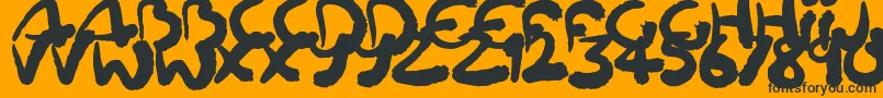 Squiggler Font – Black Fonts on Orange Background