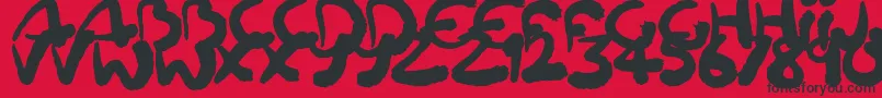 Squigglerフォントについての詳細 フォントSquiggler – 赤い背景に黒い文字