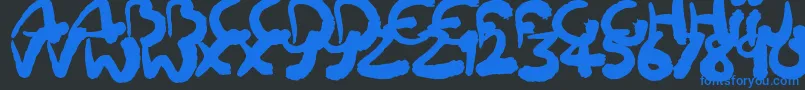 Squiggler Font – Blue Fonts on Black Background
