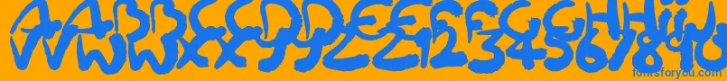 Шрифт Squiggler – синие шрифты на оранжевом фоне