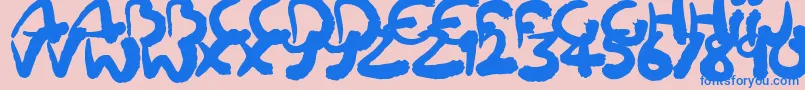 Squiggler-fontti – siniset fontit vaaleanpunaisella taustalla