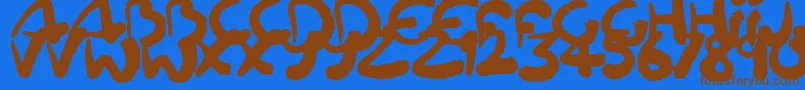 Шрифт Squiggler – коричневые шрифты на синем фоне