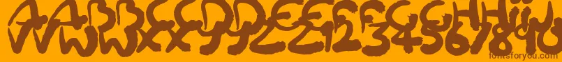 fuente Squiggler – Fuentes Marrones Sobre Fondo Naranja