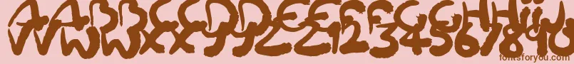 Czcionka Squiggler – brązowe czcionki na różowym tle