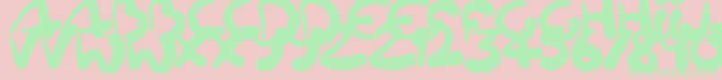 Police Squiggler – polices vertes sur fond rose