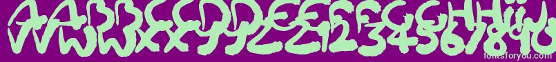 Squiggler Font – Green Fonts on Purple Background