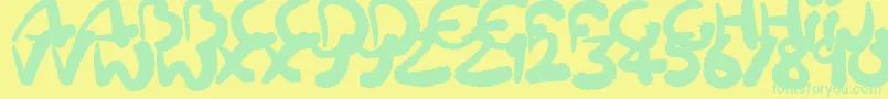 fuente Squiggler – Fuentes Verdes Sobre Fondo Amarillo