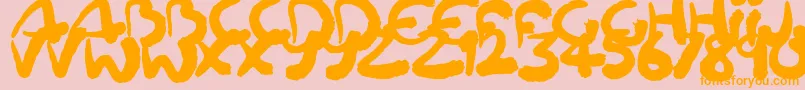 Squiggler Font – Orange Fonts on Pink Background
