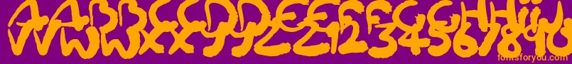 Squiggler Font – Orange Fonts on Purple Background