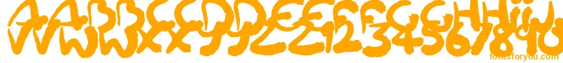 Czcionka Squiggler – pomarańczowe czcionki na białym tle