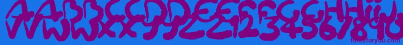 Squiggler Font – Purple Fonts on Blue Background