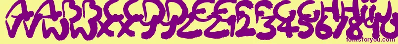 Шрифт Squiggler – фиолетовые шрифты на жёлтом фоне