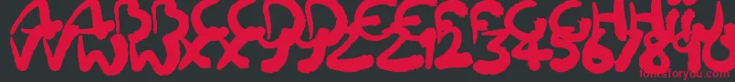 Fonte Squiggler – fontes vermelhas em um fundo preto