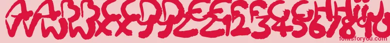 Squiggler Font – Red Fonts on Pink Background