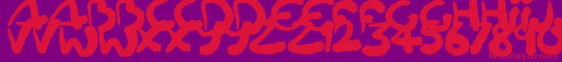 Squiggler Font – Red Fonts on Purple Background