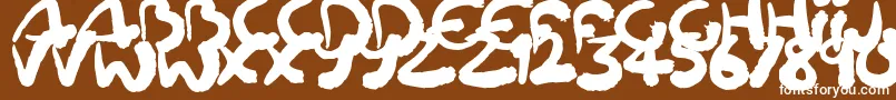 fuente Squiggler – Fuentes Blancas Sobre Fondo Marrón