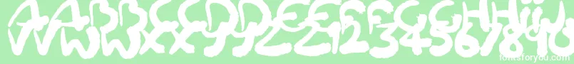 Шрифт Squiggler – белые шрифты на зелёном фоне