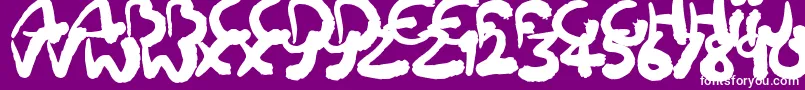 Police Squiggler – polices blanches sur fond violet