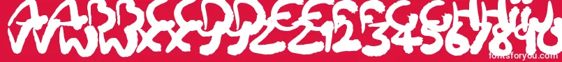 Squiggler Font – White Fonts on Red Background