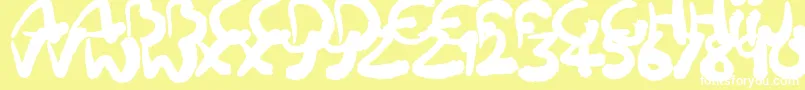 Squiggler Font – White Fonts on Yellow Background