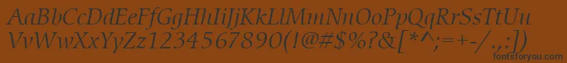 ItcCerigoLtBookItalic Font – Black Fonts on Brown Background