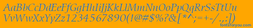 ItcCerigoLtBookItalic Font – Blue Fonts on Orange Background