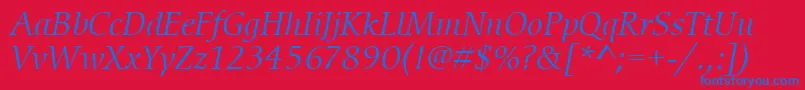 ItcCerigoLtBookItalic Font – Blue Fonts on Red Background