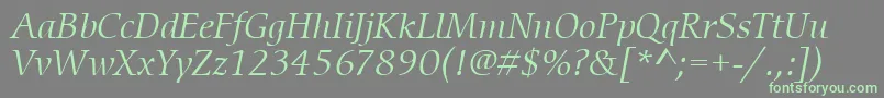 Шрифт ItcCerigoLtBookItalic – зелёные шрифты на сером фоне