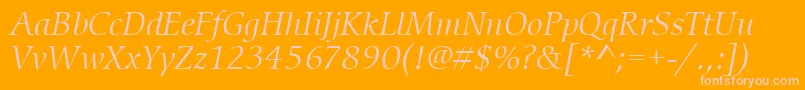 ItcCerigoLtBookItalic Font – Pink Fonts on Orange Background