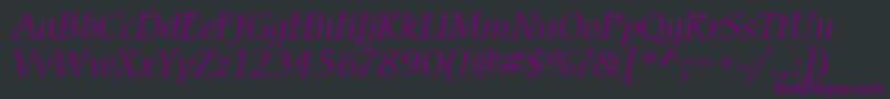 ItcCerigoLtBookItalic Font – Purple Fonts on Black Background
