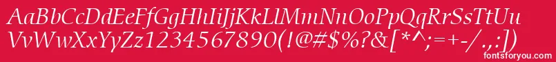 ItcCerigoLtBookItalic Font – White Fonts on Red Background