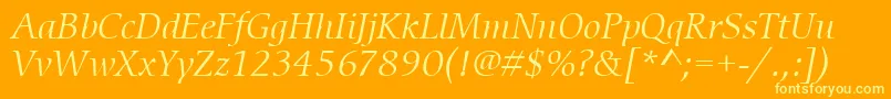 ItcCerigoLtBookItalic Font – Yellow Fonts on Orange Background