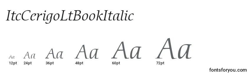 Größen der Schriftart ItcCerigoLtBookItalic