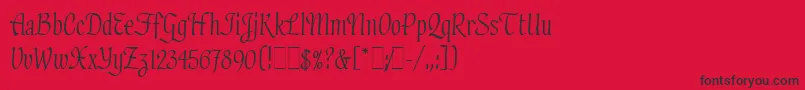 HadfieldLetPlain.1.0 Font – Black Fonts on Red Background