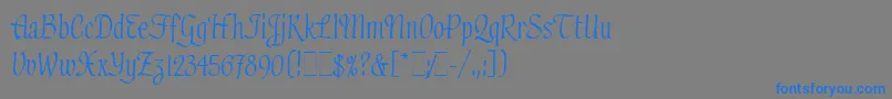 フォントHadfieldLetPlain.1.0 – 灰色の背景に青い文字