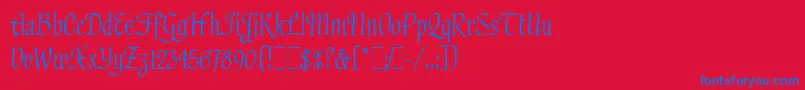 フォントHadfieldLetPlain.1.0 – 赤い背景に青い文字