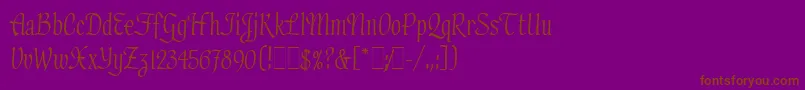 HadfieldLetPlain.1.0 Font – Brown Fonts on Purple Background