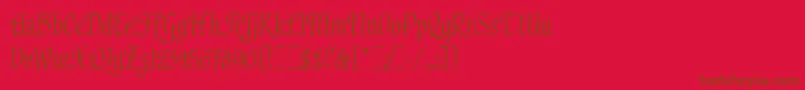Подробнее о шрифте HadfieldLetPlain.1.0 Шрифт HadfieldLetPlain.1.0 – коричневые шрифты на красном фоне