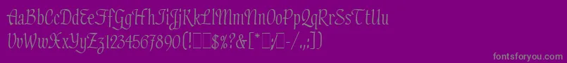 フォントHadfieldLetPlain.1.0 – 紫の背景に灰色の文字