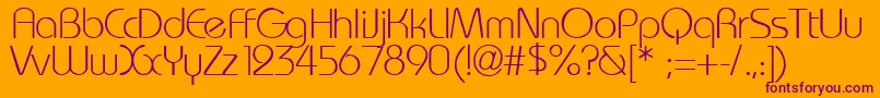 Шрифт Washingtonmetro – фиолетовые шрифты на оранжевом фоне