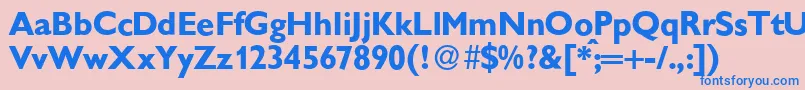 Police GibsonBold – polices bleues sur fond rose