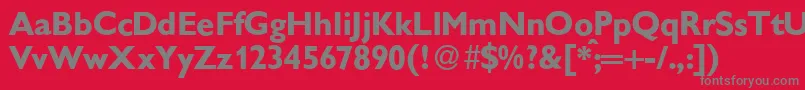 GibsonBold Font – Gray Fonts on Red Background